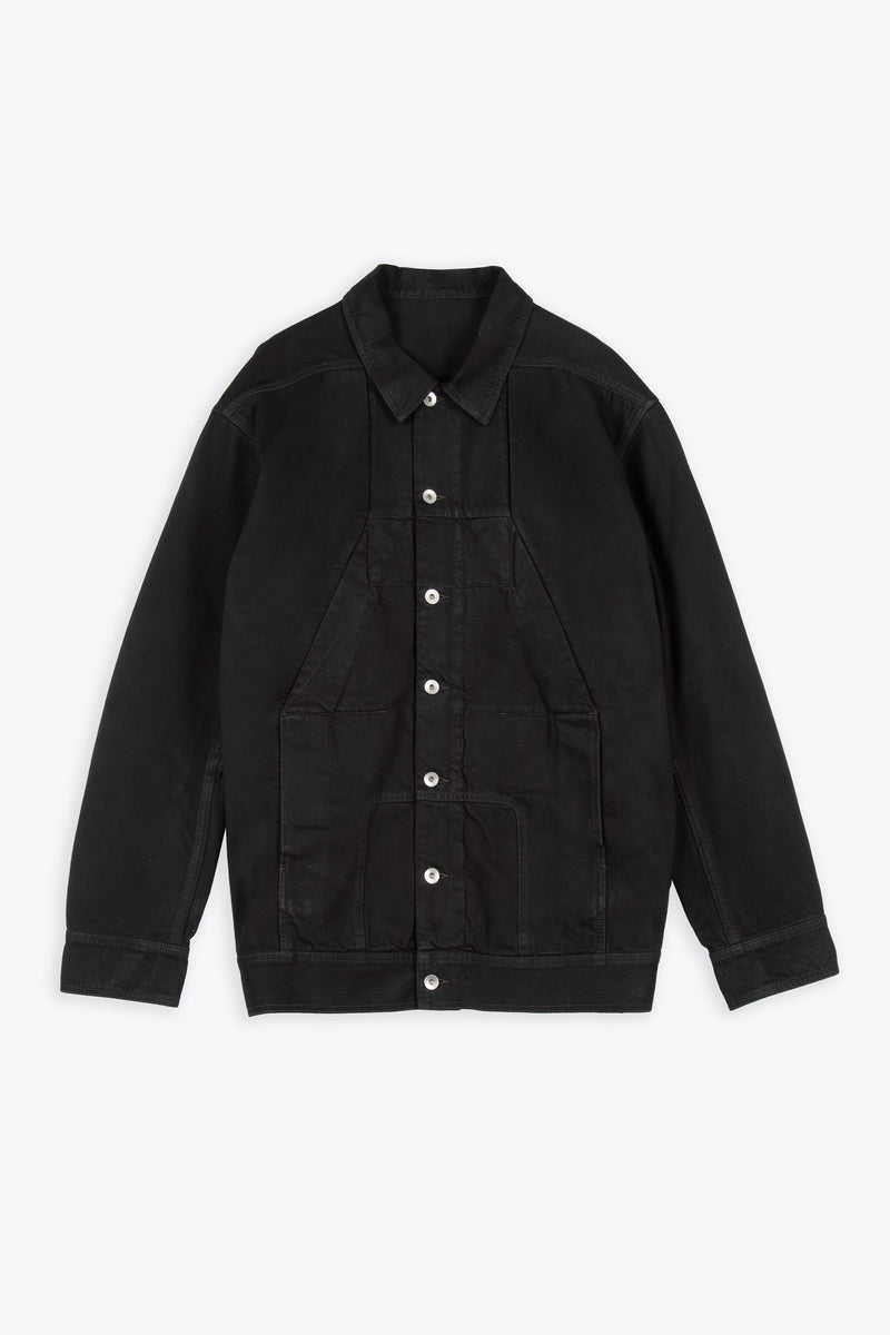 RICK OWENS-DRKSHDW Black denim oversized jacket - Sphinx jumbo worker |  Strikestore