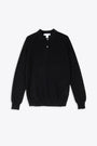 Black wool oversized polo sweater  