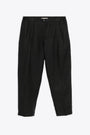 Pantalone in lino nero con pince - Portobello 