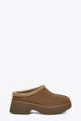 Sabot in camoscio marrone con interno in montone - W New Heights Cozy Clog 