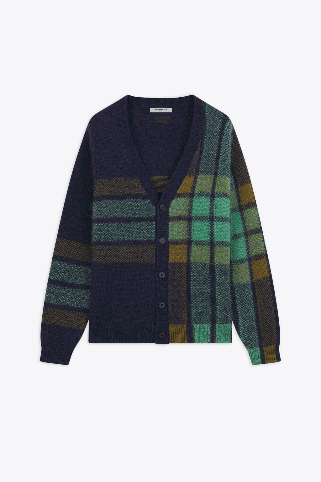 alt-image__Cardigan-in-lana-blu-a-quadri-multicolor---Graphic-Check-Intarsia-Cardigan