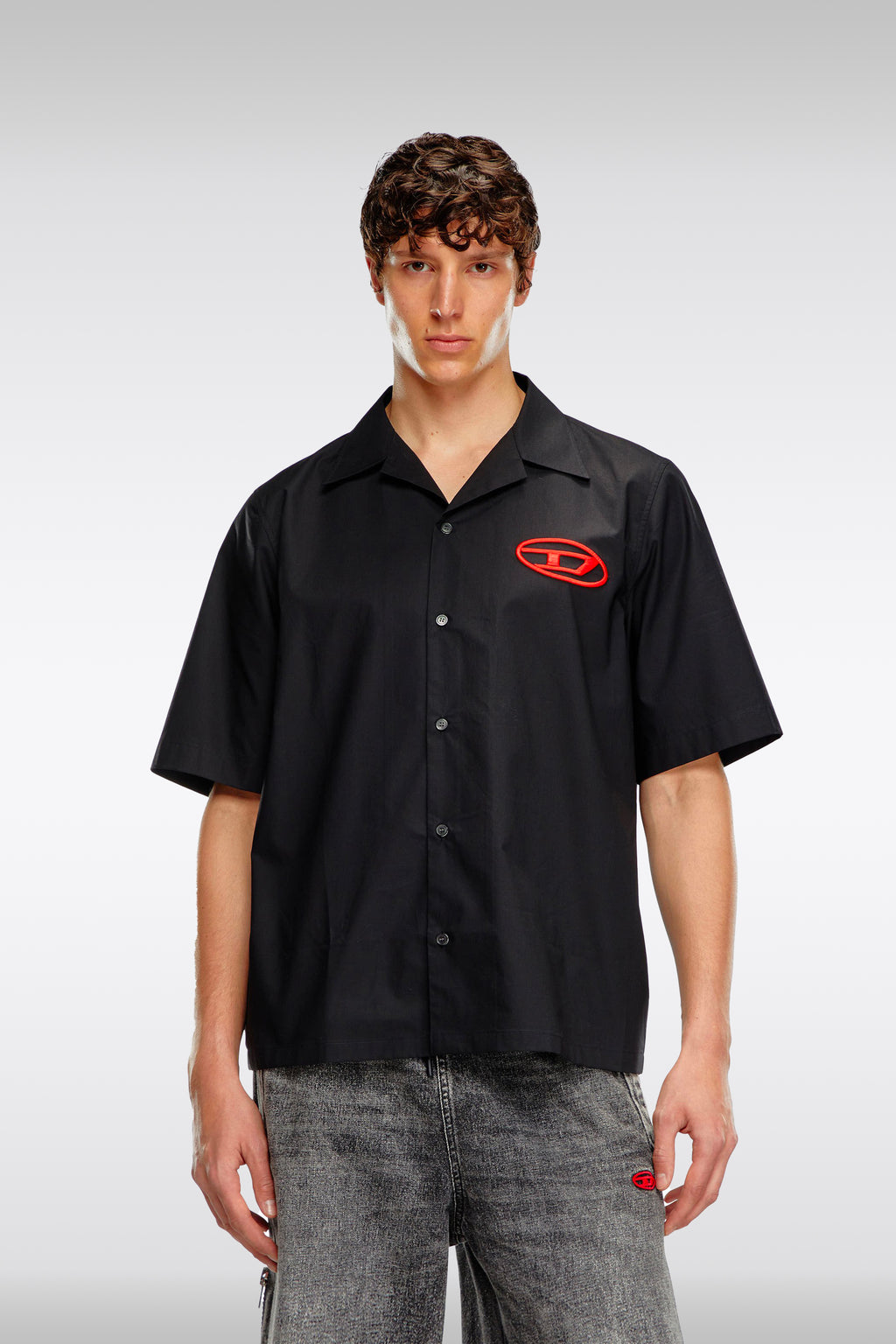 alt-image__Camicia-bowling-nera-in-cotone-con-logo-ricamato---S-Mac-C