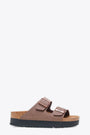 Sandalo in pelle sintetica marrone con suola paltform - Arizona PAP Flex Platform 