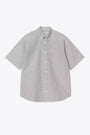 Light grey oxford cotton shirt with short sleeves - S/S Braxton Shirt 