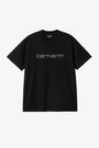 Black cotton t-shirt with printed studded logo - S/S Rivet Script T-Shirt 