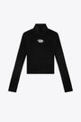 Black rib-knitted turtle neck top with Oval D logo - M Valari Tn 