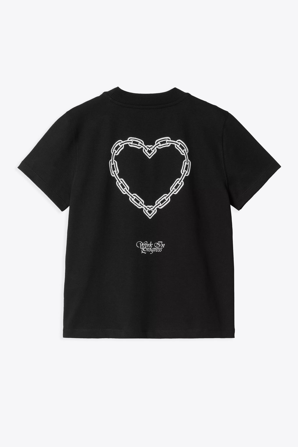 alt-image__T-shirt-nera-in-cotone-con-logo-frontale-e-cuore-stampato-sul-retro---W'-S/S-Chained-T-Shirt