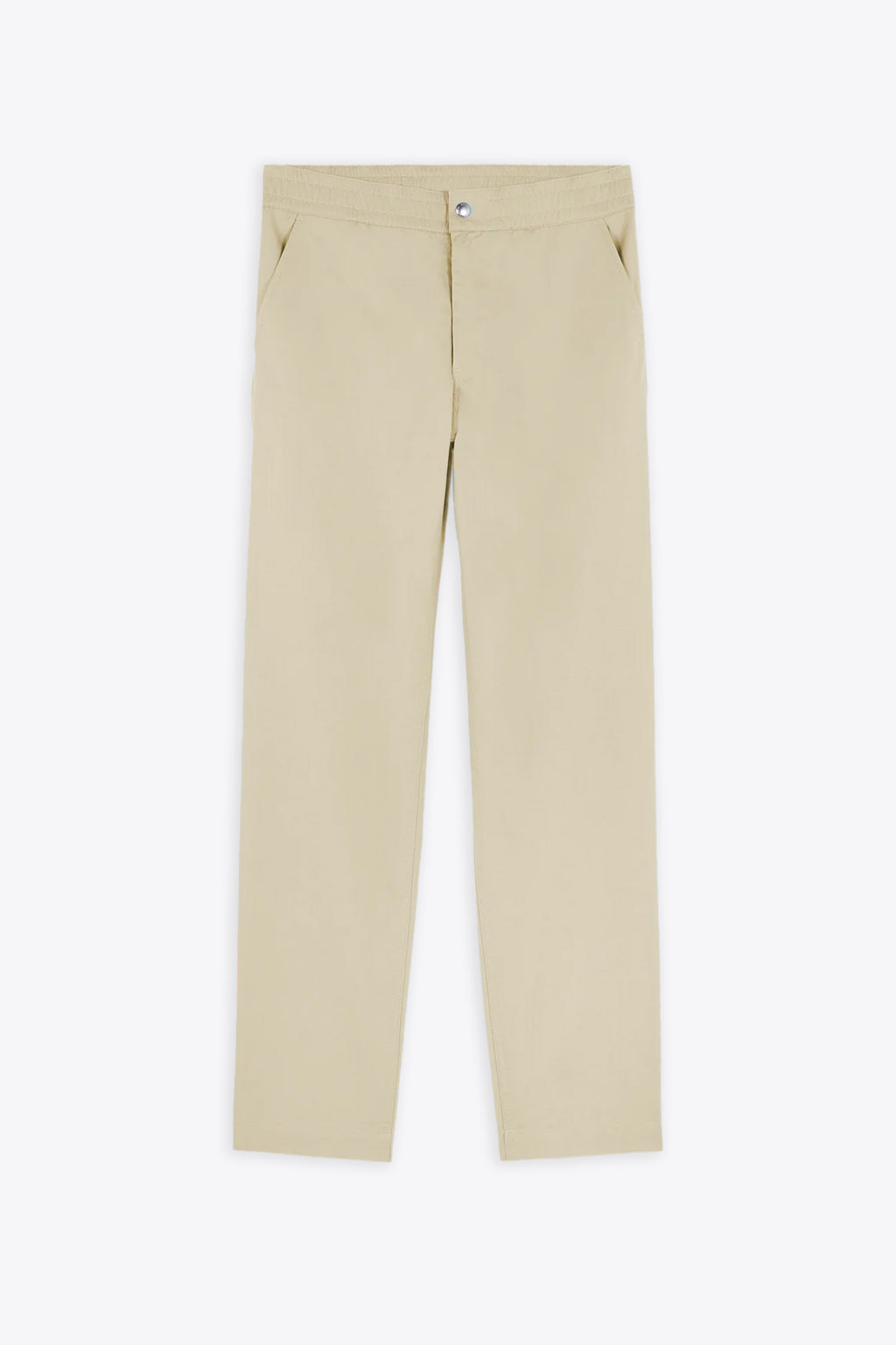 alt-image__Light-beige-cotton-pants-with-elastic-waistband---Casual-Pants