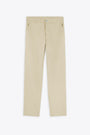 Light beige cotton pants with elastic waistband - Casual Pants 