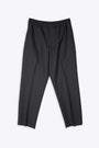 Black tailored wool blend drawstring pant - Leo 