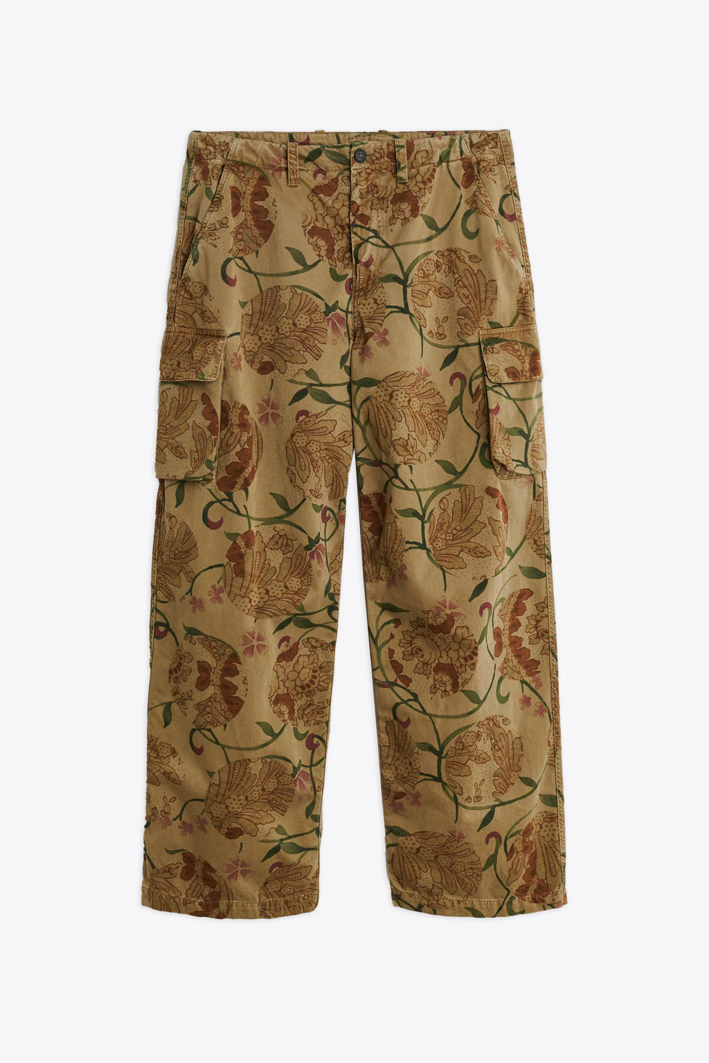 alt-image__Khaki-green-cotton-cargo-pant-with-floral-print---Mount-Cargo