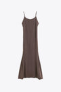 Chocoalte brown lyocell long dress with flared bottom - Naiad Dress 