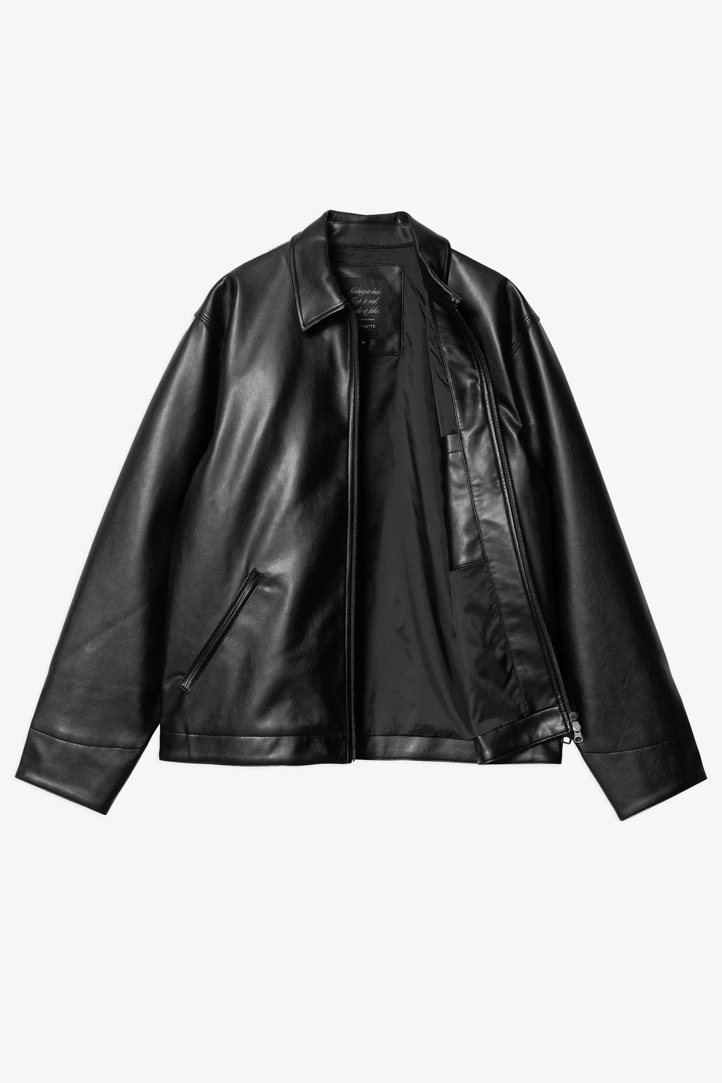 alt-image__Black-synthetic-leather-jacket-with-zip-fastening---Detroit-Jacket