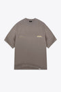 Dove brown cotton t-shirt with logo printed at chest and back - Patron Of The Club T-shirt  