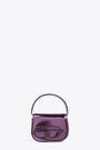 Purple mirrored leather mini bag with Oval D logo - 1DR XS Crossbody Bag  