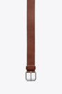 Brown leather belt with metal buckle - Script Belt 