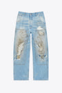 Light blue distressed workwear jeans 
 