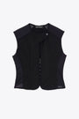 Black poplin vest with hook and eye closure - Corset Vest 