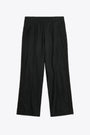 Pantalone in acetato nero con ricamo laterale - Track Pants 