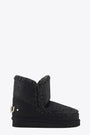 Black sheepskin slip-on ankle boots with rhinestones logo - Eskimo 18 Rhinestones Logo 