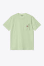 Light green cotton t-shirt with chest pocket - S/S Pocket T-Shirt 