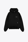 Black cotton hoodie with chest and back logo print - Owners Club Hoodie 