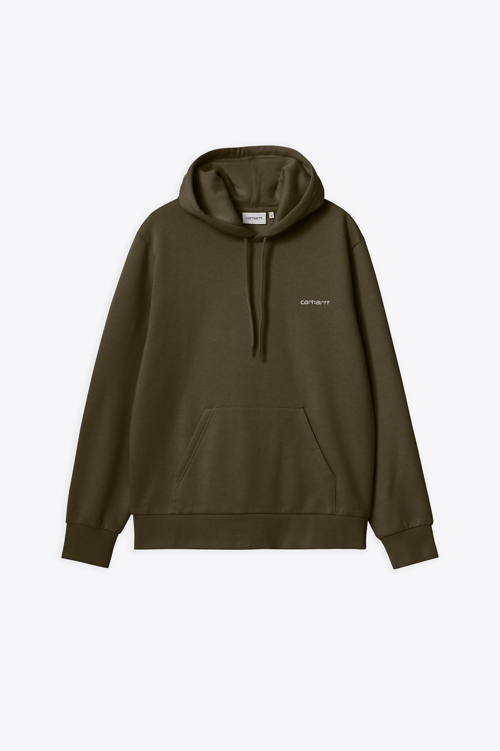 alt-image__Army-green-cotton-hoodie-with-drawstring-and-chest-logo---Hooded-Script-Embroidery-Sweat