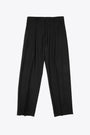 Black wool tailored pant with front pleat - Vincent Timisoara Trousers  