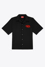 Black cotton bowling shirt with short sleeves - S Mac C 