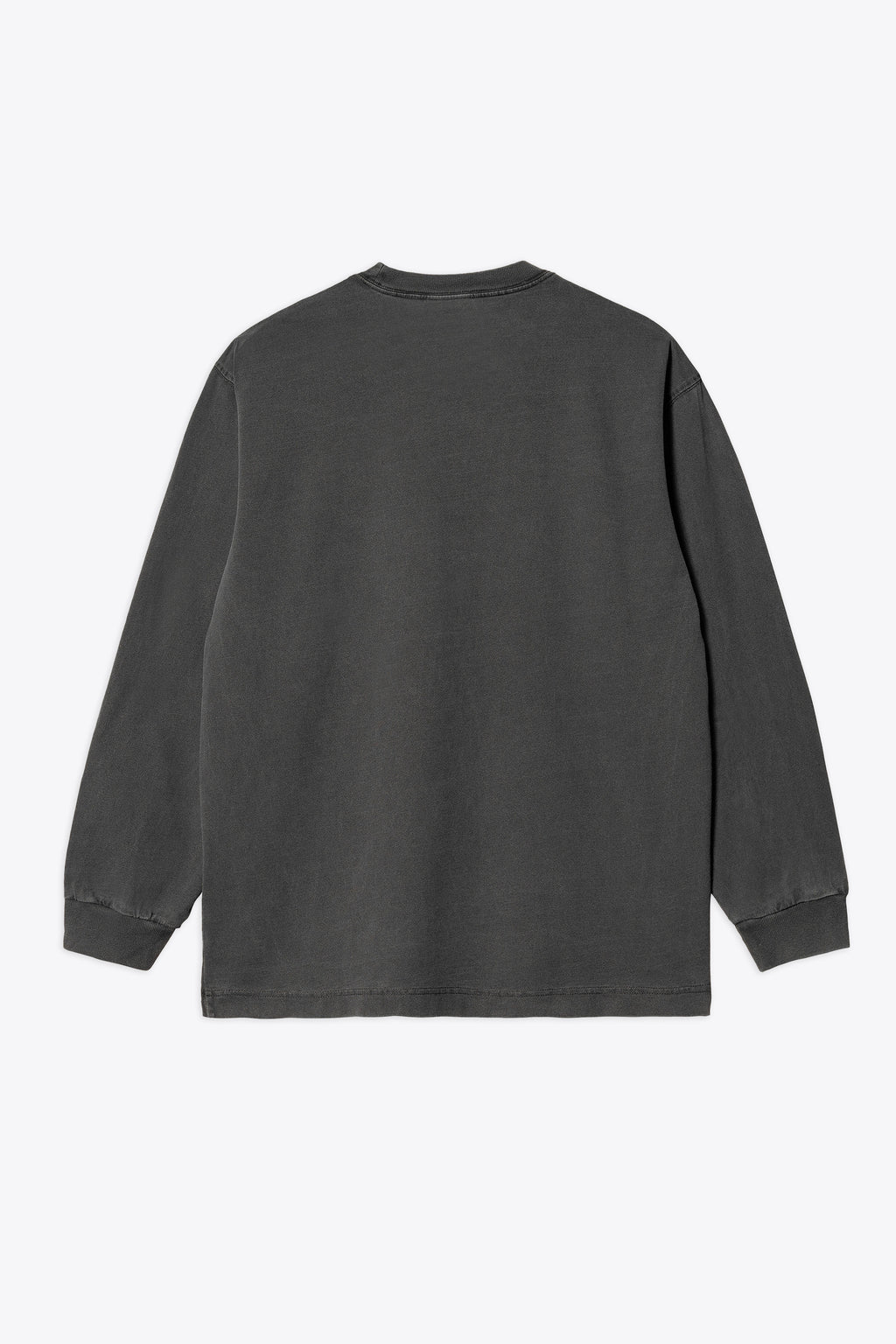 alt-image__T-shirt-manica-lunga-in-cotone-grigio-scuro-con-logo-al-petto---L/S-Vista-T-Shirt