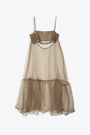 Abito in organza marrone con dettaglio cut-out - Cut-Out Organza Dress 