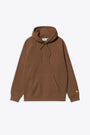 Felpa in cotone marrone con cappuccio e maniche raglan - Hooded Chase Sweatshirt 