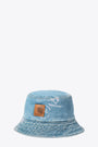 Cappello pescatore in denim chiaro con stampa all-over - Stamp Bucket Hat 