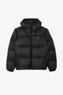 Black nylon hooded puffer jacket 