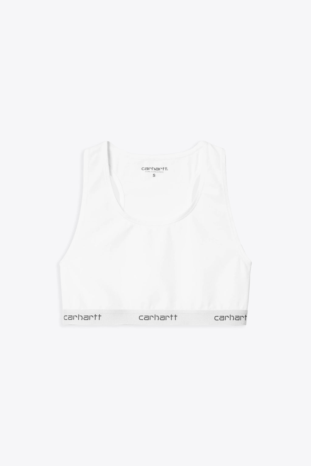 alt-image__Top-corto-in-cotone-bianco-con-elastico-e-logo---W'-Script-Racer-Tank