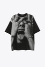 Black cotton t-shirt with all-over print - Daiky T-shirt 