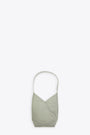 Sage green satin small bag with logo 