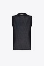 Black net knitted tank 