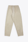 Sand poplin cotton baggy pant with contrast stitchings - Jogger Popeline 