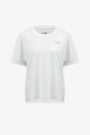 White cotton t-shirt with chest logo and tape detail 