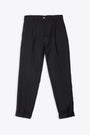 Pantalone in fresco lana nero slim fit - Stokholm 