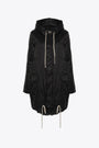 Black nylon hooded fishtail parka - Fishtail Parka 