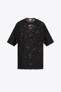 T-shirt nera oversize con strappi - T Boxt Q3 