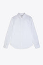 White cotton slim fit shirt with long sleeves 