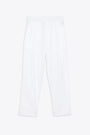 Pantalone ampio in popeline bianco con elastico in vita 