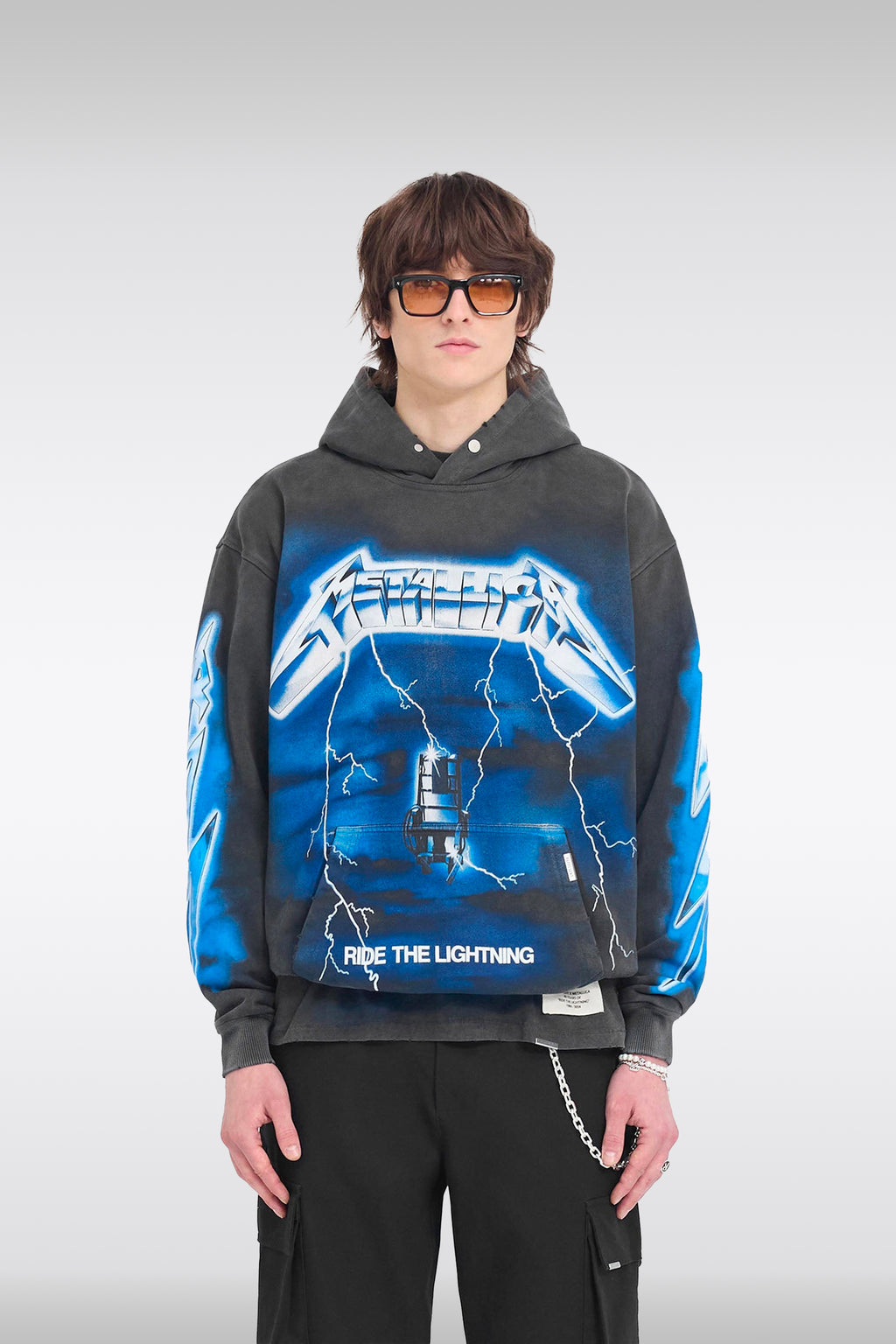 alt-image__Felpa-grigia-in-cotone-lavato-con-stampa-grafica---Metallica-Ride-The-Lightning-Hoodie