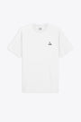 White cotton t-shirt with chest logo embroidery - Heart Logo T-shirt 