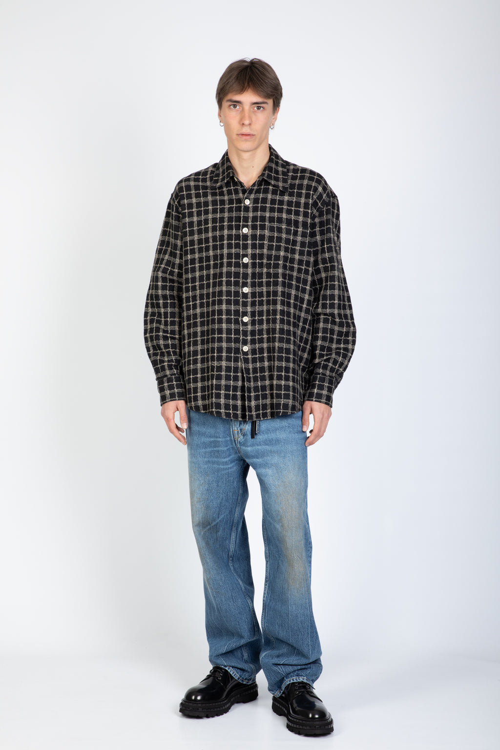 alt-image__Black-checked-linen-blend-shirt---Above-Shirt