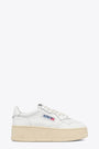 White leather low sneaker with platform sole - Medalist Platform 