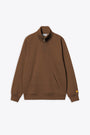 Brown cotton blend sweatshirt with funnel neck and zip - Hooded Chase Jacket 